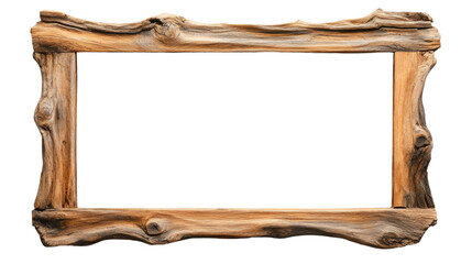 Leinwandbilder - Rustic wooden frame creating empty space on transparent background