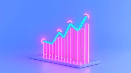 Poster - Blue neon startup design featuring a digital financial dashboard, minimalistic backdrop, sleek and uncluttered environment, emphasizing innovation and modernity.