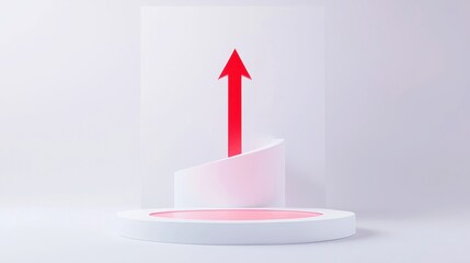 Poster - Futuristic Business Roadmap with Tech Integration, Featuring Financial Growth Chart, Minimalist Design, Clean Lines, Open Space for Strategic Planning