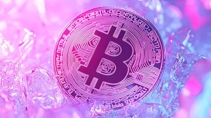 Poster - Futuristic Crypto Gains, a sci-fi themed digital landscape showcasing vibrant investment growth, sleek design elements, and an expansive minimalist backdrop for clarity and focus