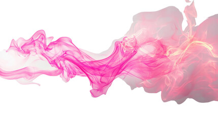 Poster - pink and white transparent smoke creating abstract shapes