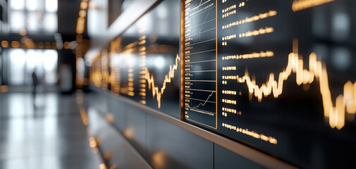 Leinwandbilder - modern office environment featuring financial data displays, showcasing stock market trends and analytics. sleek design enhances productivity and focus
