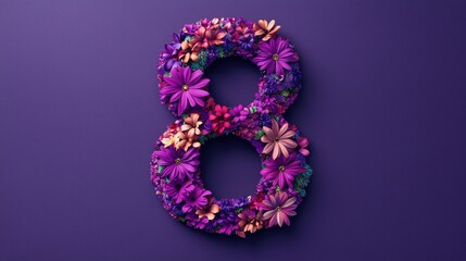 Poster - Floral arrangement forming the number eight