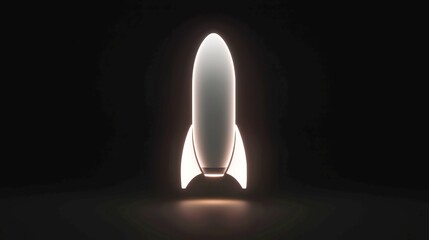 Poster - Corporate Growth Rocket, a sleek rocket soaring upwards, represents rapid business expansion, set against a minimalist backdrop emphasizing clarity and ambition.