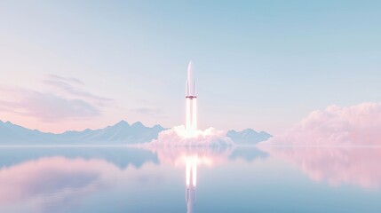Poster - Futuristic Market Research Launch, a visionary representation of analytics in a sleek, minimalist environment, emphasizing innovation and clarity in data presentation.