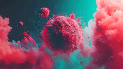 Poster - Futuristic Finance Landscape, a tech-inspired vision of the financial sector infused with cosmic elements, featuring a sleek minimalist design and expansive open space