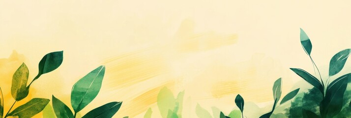 Fototapete - Upward flowing lines symbolize plant growth against a soft, warm background of light and color in a healthy environment. Generative AI