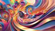 © BILAL - Abstract colorful swirls and waves design ai genrative