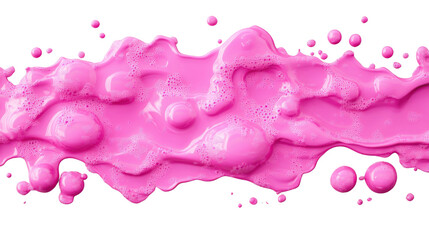 Poster - Pink paint splashing and dripping with transparent background