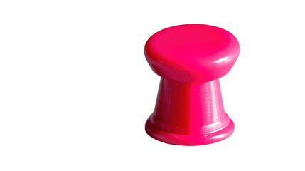 Poster - Pink plastic push pin on transparent background, ready for use