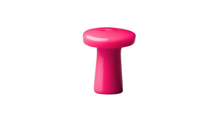Poster - Pink push pin on transparent background, office supplies close-up
