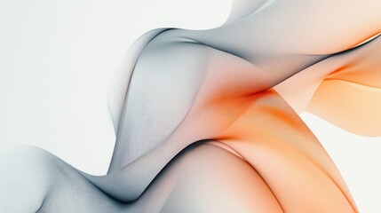 Poster - A dynamic and modern abstract design featuring soft curves and waves in orange and gray, perfect for backgrounds and artistic projects.