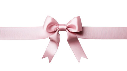 Wall Mural - Pink silk ribbon bow isolated on transparent background