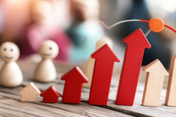 Poster - A minimalist representation of a leader figure standing in front of a bar chart, symbolizing supervision and progress