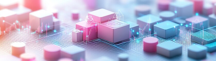 Poster - A vibrant, abstract representation of digital blocks and circuits, suggesting themes of technology, innovation, and connectivity.