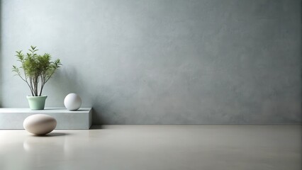 Poster - Minimalist Interior Design A Simple Arrangement of Plant, Eggs, and Neutral Tones