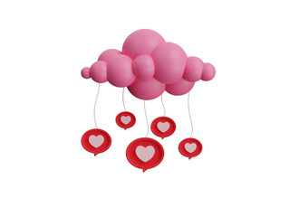 Poster - 3d romantic love icon isolated on transparent background, Valentines day and love anniversary, Happy Valentine's Day Concept. Hearts happy romance advertising, Cartoon creative design. 3d rendering
