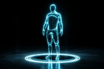 Poster - A simple, clean icon of a person with a glowing aura, representing a highlighted background effect