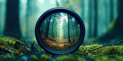 Poster - Lens is in the middle of a forest