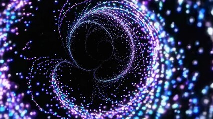 Fototapete - Colorful spiral of lights creates mesmerizing visual experience in dark space