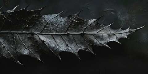 Poster - Leaf with a silver sheen on it