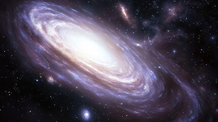 Poster - Vibrant Nebula Space Scene with Intricate Patterns of Gases and Distant Spiraling Galaxies