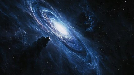 Poster - Spectacular Milky Way Galaxy Display with Starry Night Sky and Glowing Spiral Arm Colors