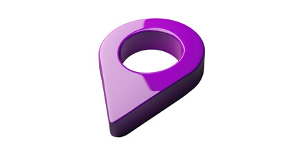 Fototapete - Purple location pin icon showing a specific place on transparent background