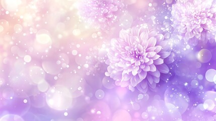 Poster - Soft Dahlia Flowers in Pastel Shades Against a Dreamy Bokeh Background