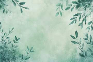 Wall Mural - A serene green abstract background with soft gradients, botanical-inspired textures, and gentle organic shapes. A calming and natural design, ideal for wellness and eco-friendly branding.