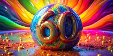 Poster - Abstract Blob Form 60:  Organic Shapes, Fluid Design, Colorful Swirl, Digital Art,  Modern Background