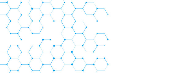 Fototapete - Vector hexagons pattern geometric abstract  technology on a white background.
