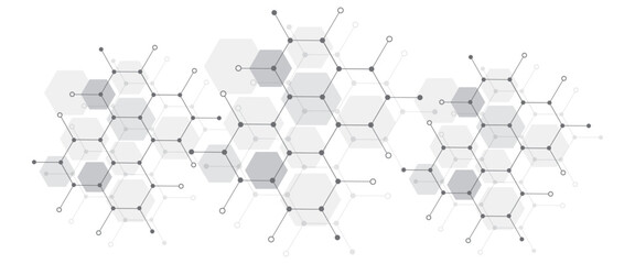 Fototapete - Vector hexagons pattern geometric abstract  technology on a white background.
