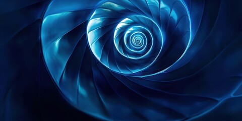 Wall Mural - Spiral blue object with a blue background