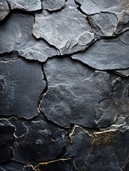 Poster - Dark Slate Texture Close Up Showing Layers and Natural Stone Pattern for Background Design