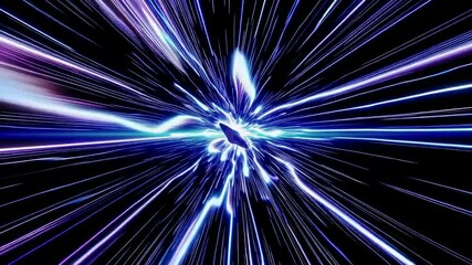 Leinwandbilder - Journey through space with a futuristic spacecraft navigating warp speed in a stunning cosmic environment