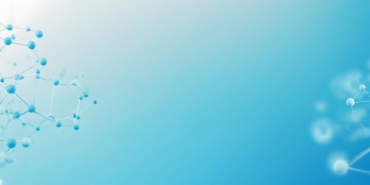 White and light blue medical abstract gradient background with molecules. web banner. Medical background in white and light blue gradient with molecular design.Science,156