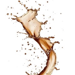 Poster - dynamic brown liquid splash isolated on white background in high speed photography