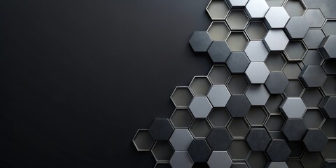 Leinwandbilder - Abstract Hexagon Pattern Background Design with Copy Space