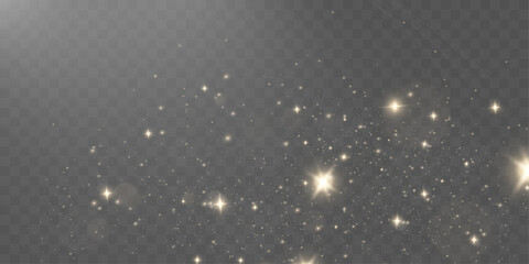 Wall Mural - bright glowing sparkles on a transparent background, resembling a starry or glittering effect.