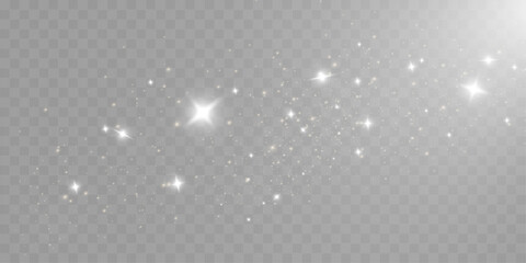 Wall Mural - bright glowing sparkles on a transparent background, resembling a starry or glittering effect.