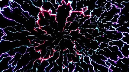 Aufkleber - Dynamic electric patterns illuminate in a mesmerizing display of light and color against a dark backdrop
