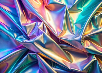Poster - Abstract Holographic Rainbow Pastel Texture Background with Iridescent Foil Gradient -  Perfect for Design Projects