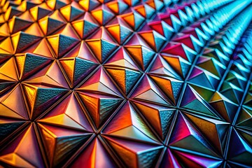 Poster - Abstract Monochrome Triangular Macro Photography: Modern Design & Tech Textures