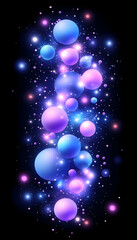 Canvas Print - Abstract spheres floating with light effect on a dark background, ideal for wallpaper