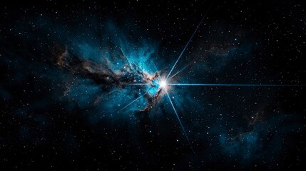 Leinwandbilder - Celestial event distant stars illuminate cosmic nebula in deep space digital art ethereal vibrant colors