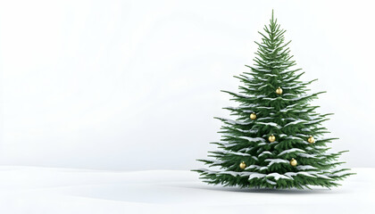 Wall Mural - Christmas tree with golden balls on the snow background. Use Festive season, card, wallpaper