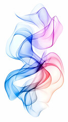 Canvas Print - Colorful smoke effect on a white background, used as a decorative element