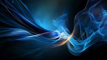 Poster - Dynamic flowing arcs of light in dark space abstract art digital artwork creative environment artistic viewpoint