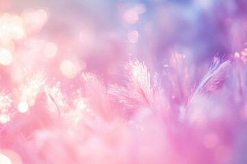 Wall Mural - Pastel Pink Purple Blue Flower Meadow Soft Light Dreamy Background